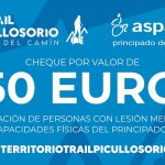 Cheque por valor de 750 euros. Asociación de personas con lesión medular y otras discapacidades físicas del Principado de Asturias
