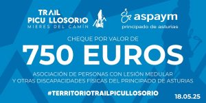 Cheque por valor de 750 euros. Asociación de personas con lesión medular y otras discapacidades físicas del Principado de Asturias